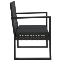 vidaXL Patio Armchair with Cushion Black Poly Rattan