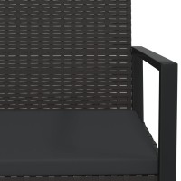 vidaXL Patio Armchair with Cushion Black Poly Rattan