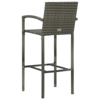 vidaXL Bar Stools 2 pcs Gray Poly Rattan