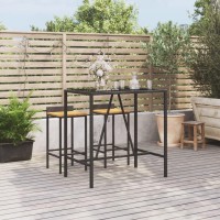 vidaXL Bar Table with Glass Top Black 43.3