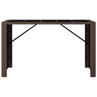 vidaXL Bar Table with Glass Top Brown 72.8