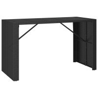 vidaXL Bar Table with Glass Top Black 72.8