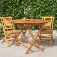 Vidaxl Folding Patio Table 33.5X29.5 Solid Wood Teak