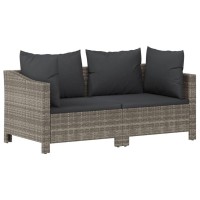 Vidaxl 2 Piece Patio Lounge Set With Cushions Gray Poly Rattan