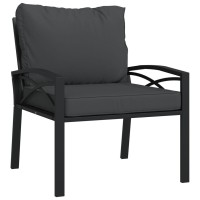 Vidaxl Patio Chairs With Gray Cushions 2 Pcs 26.8X29.9X31.1 Steel
