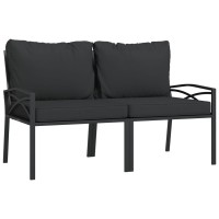 Vidaxl Patio Chairs With Gray Cushions 2 Pcs 24.4X29.5X31.1 Steel
