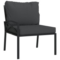 Vidaxl Patio Chairs With Gray Cushions 2 Pcs 24.4X29.5X31.1 Steel