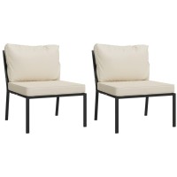 Vidaxl Patio Chairs With Sand Cushions 2 Pcs 23.6X29.1X31.1 Steel