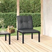 Vidaxl Patio Chair With Cushions Black And Gray Poly Rattan