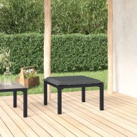 Vidaxl Patio Footstool With Cushion Black And Gray Poly Rattan