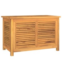 Vidaxl Patio Storage Box With Bag 35.4X19.7X22.8 Solid Wood Teak