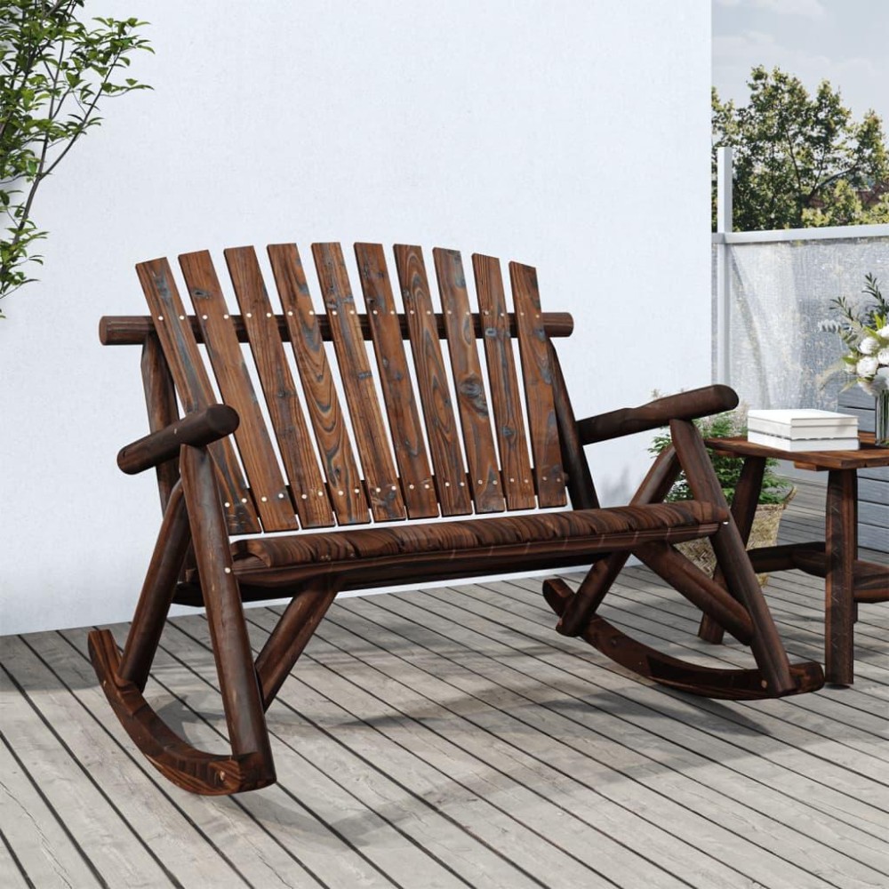 Vidaxl 2-Seater Patio Rocking Bench 48.4X37.8X40.2 Solid Wood Spruce