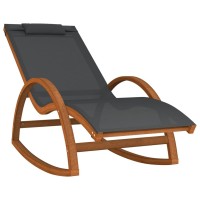 Vidaxl Rocking Chair Gray Textilene And Solid Wood Poplar