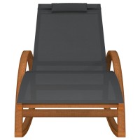 Vidaxl Rocking Chair Gray Textilene And Solid Wood Poplar