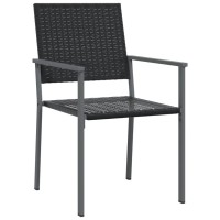 Vidaxl Patio Chairs 2 Pcs Black 21.3X24.6X35 Poly Rattan