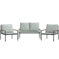 Vidaxl 3 Piece Patio Lounge Set With Cushions Anthracite Steel