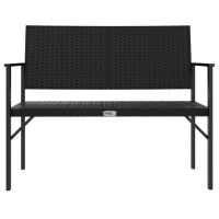 Vidaxl 2-Seater Patio Bench Black Poly Rattan