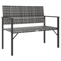 Vidaxl 2-Seater Patio Bench Gray Poly Rattan