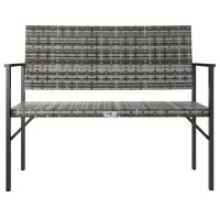 Vidaxl 2-Seater Patio Bench Gray Poly Rattan