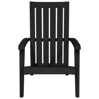 Vidaxl Patio Adirondack Chair Black Polypropylene
