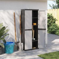 vidaXL Outdoor Storage Cabinet Gray and Black 25.6