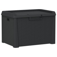 vidaXL Patio Storage Box Anthracite 33 gal PP