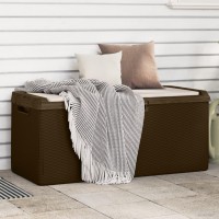 vidaXL Patio Storage Box with Seat Cushion Brown 92.5 gal PP