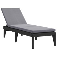 vidaXL Sun Lounger with Cushion Anthracite 73.2