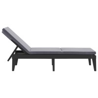 vidaXL Sun Lounger with Cushion Anthracite 73.2