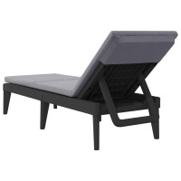 vidaXL Sun Lounger with Cushion Anthracite 73.2