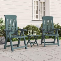 Vidaxl Patio Reclining Chairs 2 Pcs Green Pp