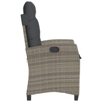 vidaXL 3 Piece Bistro Set with Cushions Gray Poly Rattan