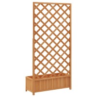 vidaXL Planter with Trellis Brown Solid Wood Fir