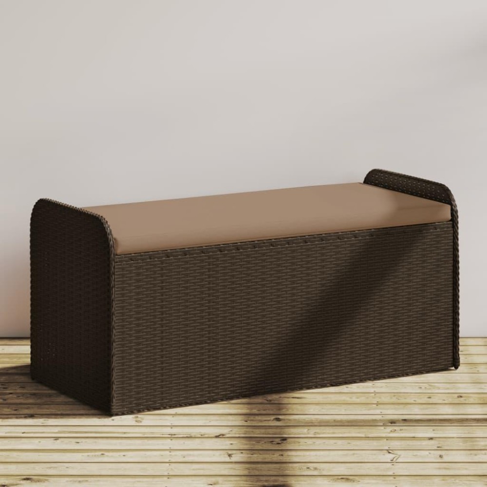 vidaXL Storage Bench with Cushion Brown 45.3
