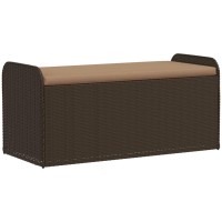 vidaXL Storage Bench with Cushion Brown 45.3
