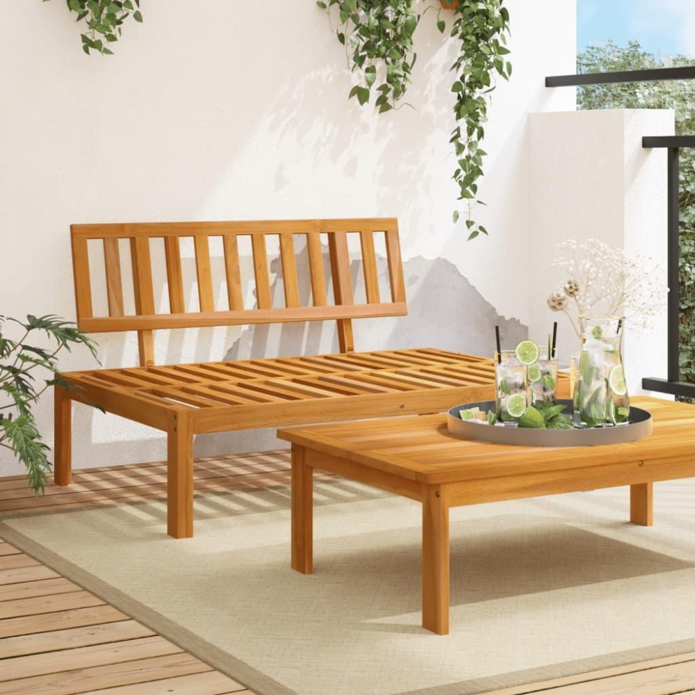 vidaXL Patio Pallet Middle Sofa Solid Wood Acacia