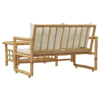 vidaXL 2 Piece Patio Sofa Set with Cushions Bamboo