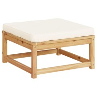 vidaXL Patio Footstool with Cushions Solid Wood Acacia