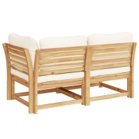 vidaXL 2 Piece Patio Lounge Set with Cushions Solid Wood Acacia