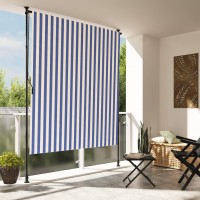 vidaXL Outdoor Roller Blind Blue and White 59.1