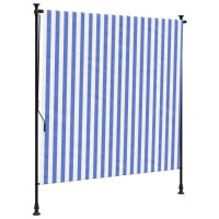 vidaXL Outdoor Roller Blind Blue and White 59.1