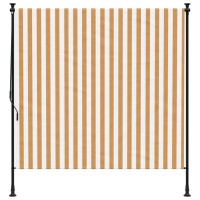 vidaXL Outdoor Roller Blind Orange and White 59.1