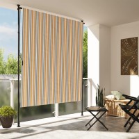 vidaXL Outdoor Roller Blind Yellow and White 59.1