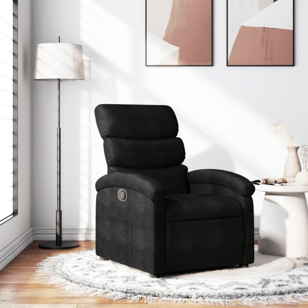 vidaXL Recliner Chair Black Fabric