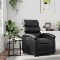 vidaXL Recliner Chair Black Faux Leather