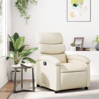 vidaXL Recliner Chair Cream Faux Leather