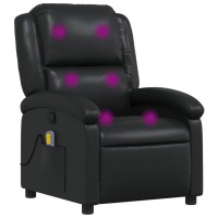 vidaXL Massage Recliner Chair Black Faux Leather