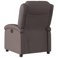 Vidaxl Recliner Chair Dark Brown Real Leather