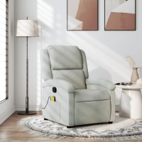 vidaXL Massage Recliner Chair Light Gray Velvet