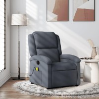 vidaXL Massage Recliner Chair Dark Gray Velvet